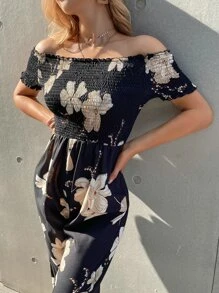 Áo liền quần viền lá sen Hoa Thanh lịch - Nhiều màu - Xem 3