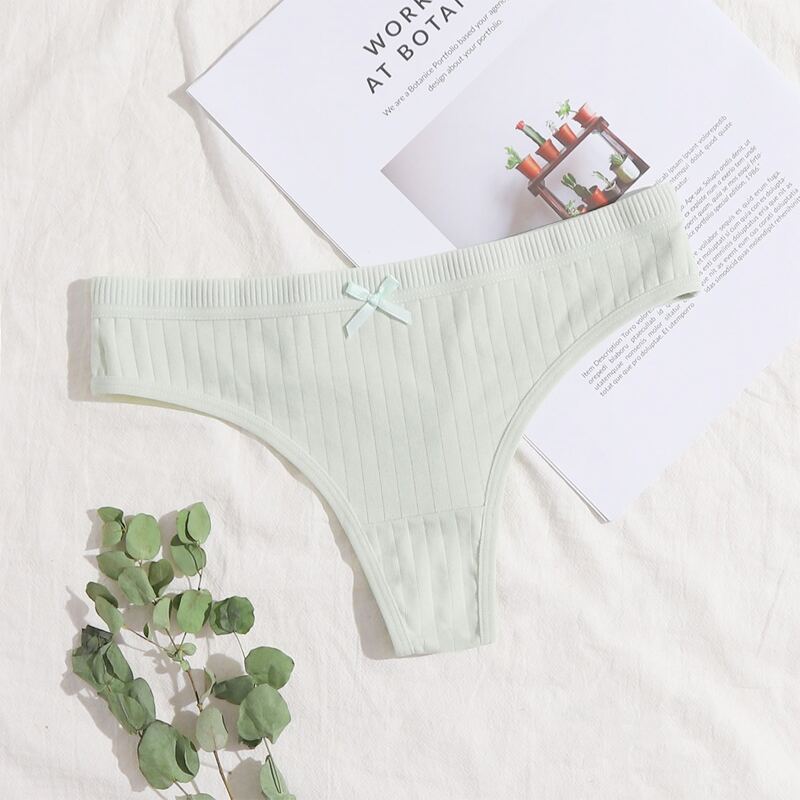 

Plain Bow Decor Panty, Green