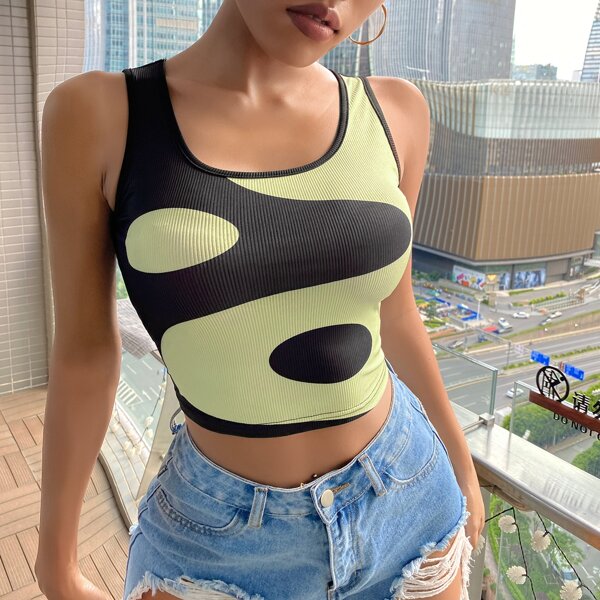 

Tai Chi Crop Tank Top, Multicolor