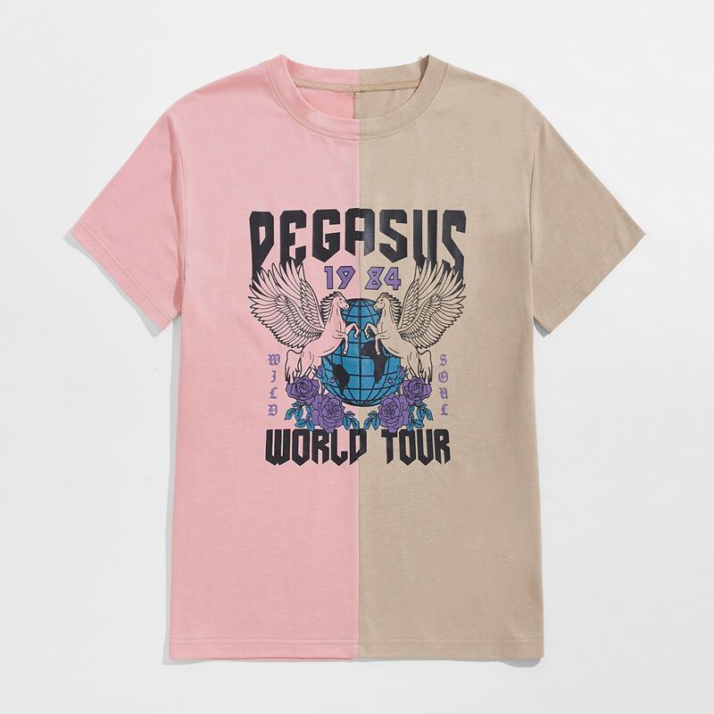 

Guys Two Tone Letter Graphic Tee, Multicolor
