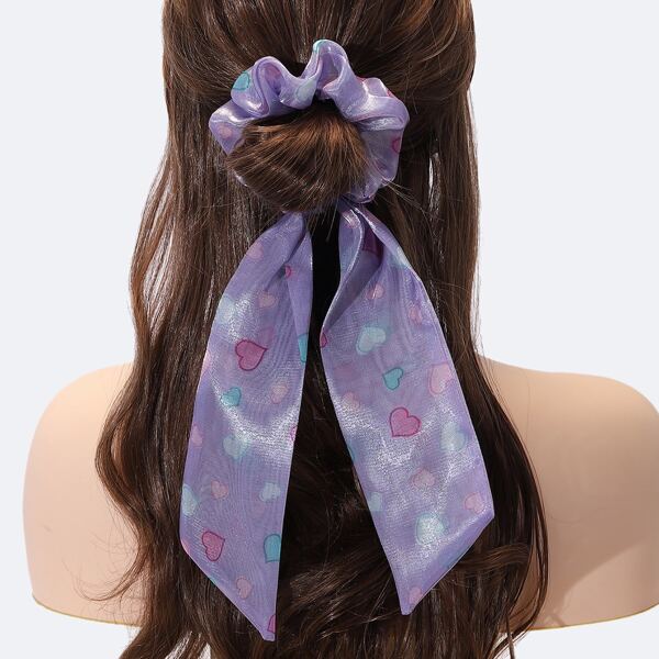 

Heart Print Scarf Hair Tie, Multicolor