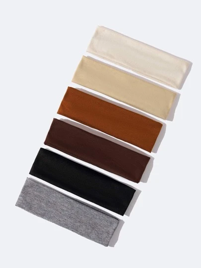 6pcsSolidSportHairBand - Best of SHEIN