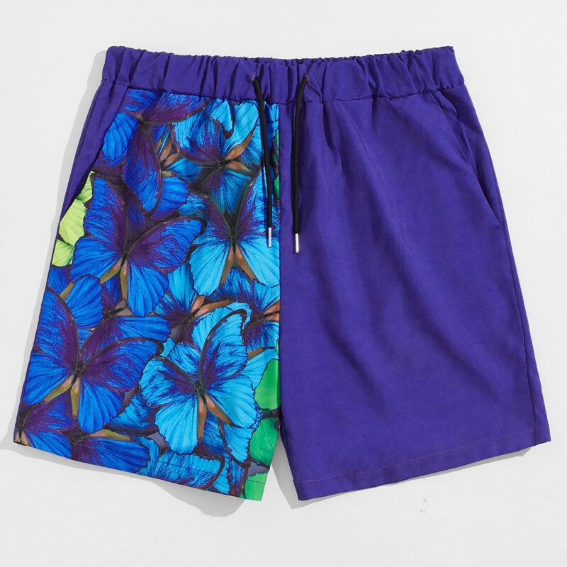

Guys Contrast Butterfly Graphic Drawstring Shorts, Multicolor