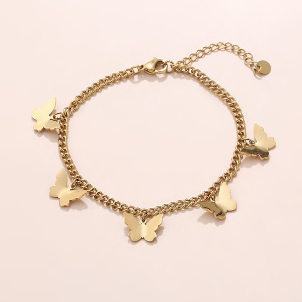 

Butterfly Charm Bracelet, Gold