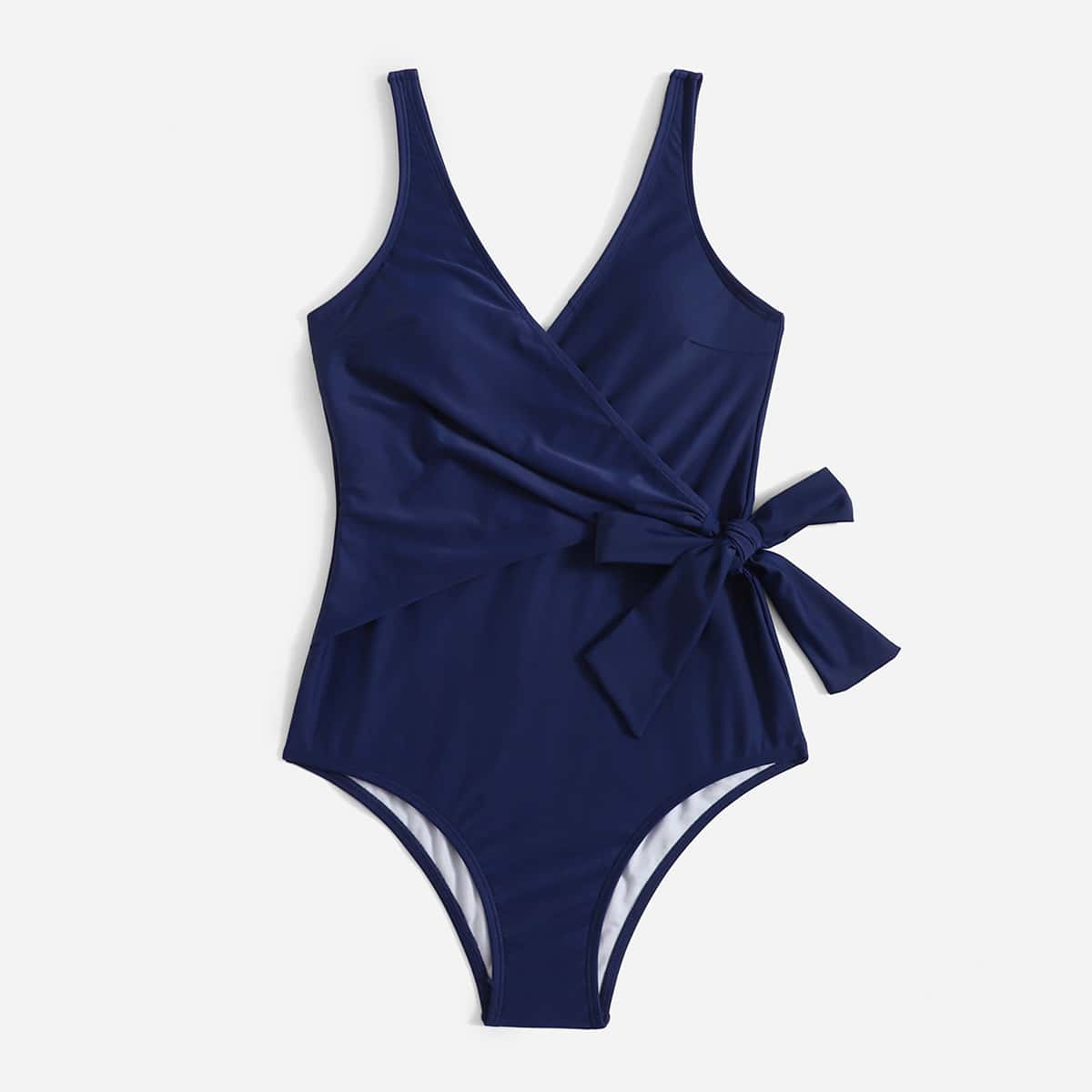 

Knot Waist One Piece Swimsuit, Navy blue