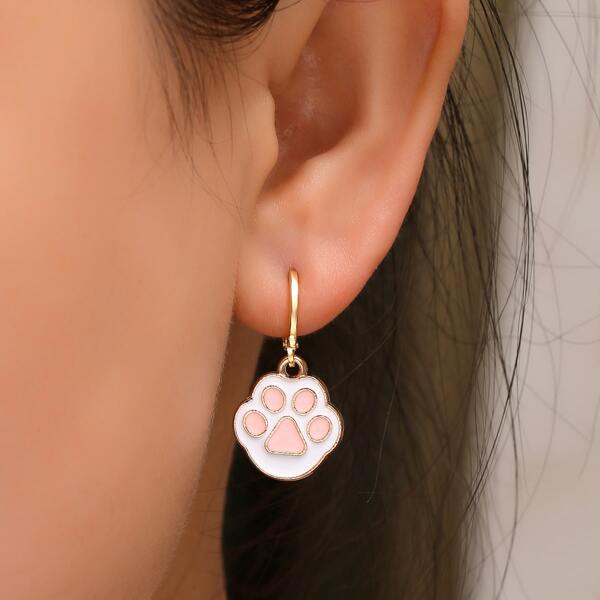 

Paw Drop Earrings, Rose gold