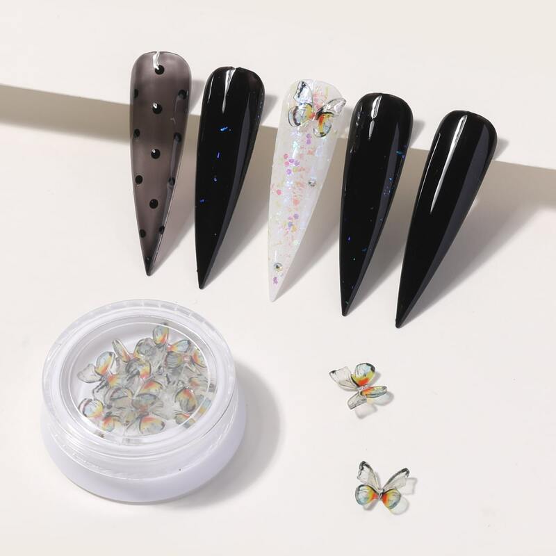 

1box Butterfly Shaped Nail Art Decoration, Multicolor