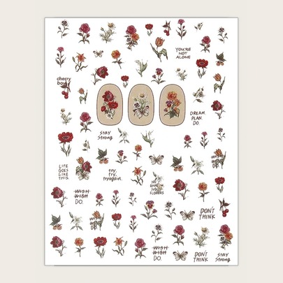 1sheet Flower Pattern Nail Art Sticker