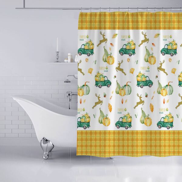 

Pumpkin Print Shower Curtain, Multicolor