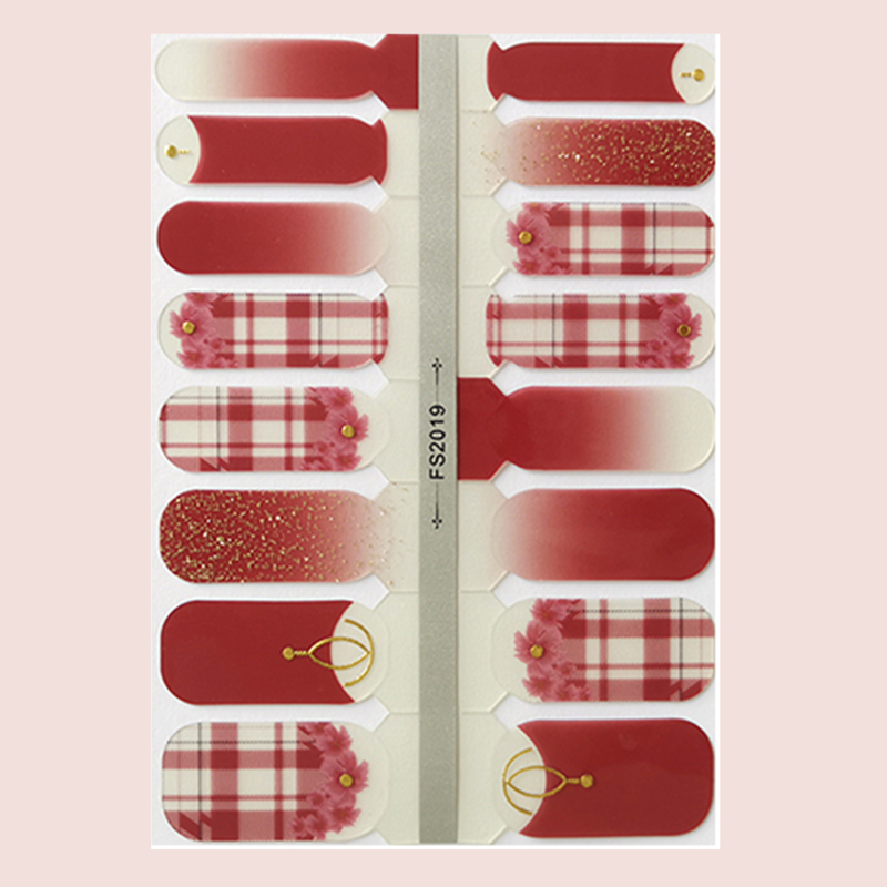 

1sheet Flower & Plaid Nail Sticker, Multicolor