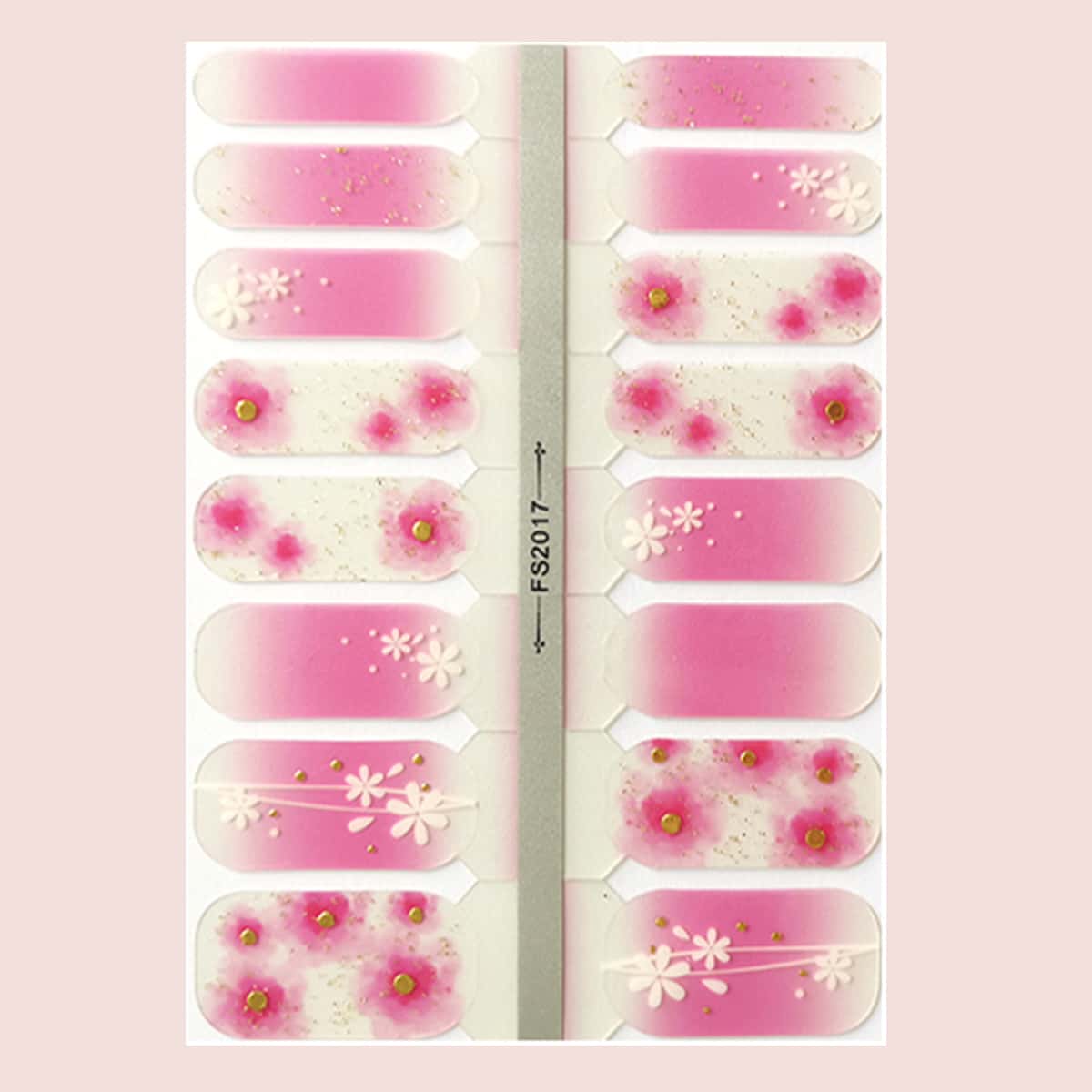 

1sheet Flower Ombre Nail Sticker, Multicolor