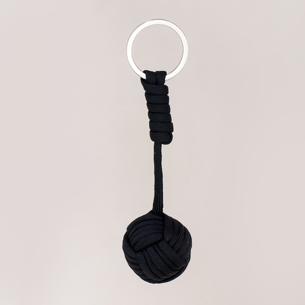 

Braided Ball Charm Keychain, Black