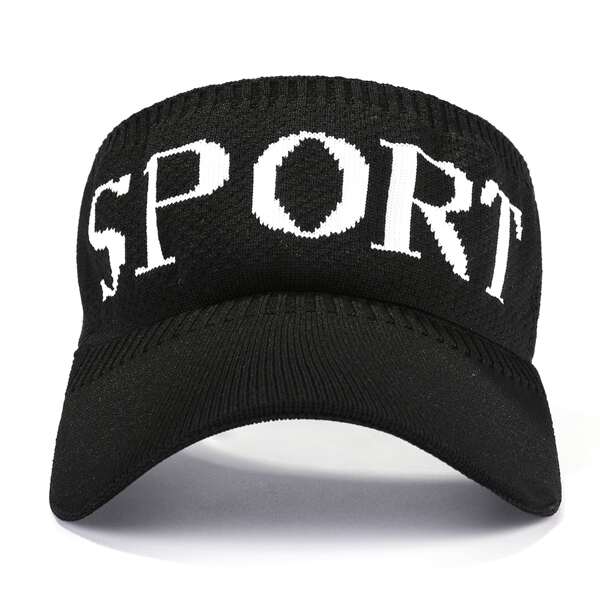 

Letter Graphic Visor Hat, Black