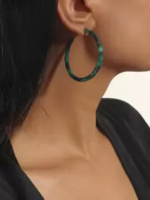 極簡風格耳環 - 綠色 - 查看 1