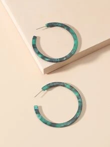 極簡風格耳環 - 綠色 - 查看 2