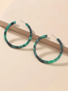 極簡風格耳環 - 綠色 - 查看 3