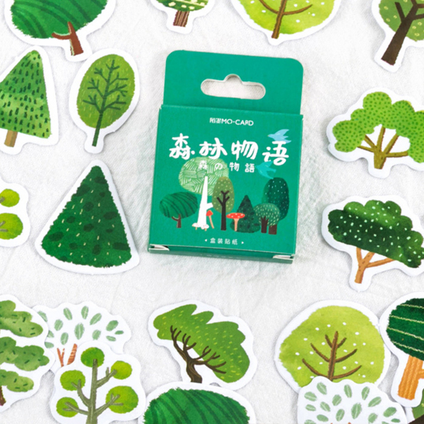 

45pcs Tree Pattern Sticker, Multicolor