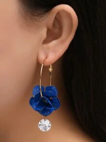 Bông tai thả hoa - Xanh đậm - Xem 1