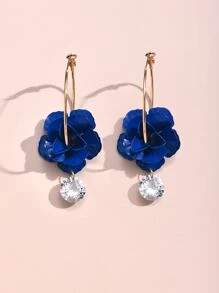 Bông tai thả hoa - Xanh đậm - Xem 2