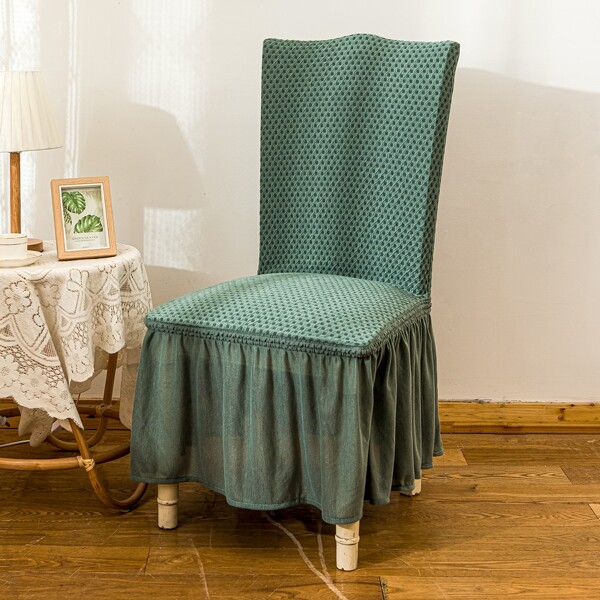 

Plain Stretchy Ruffle Chair Cover, Green