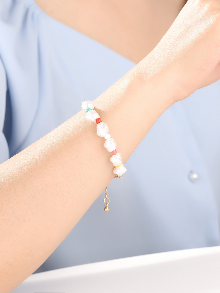 Faux Pearl Decor Bracelet - White - View 2