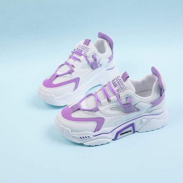 

Mesh Panel Chunky Sneakers, Purple