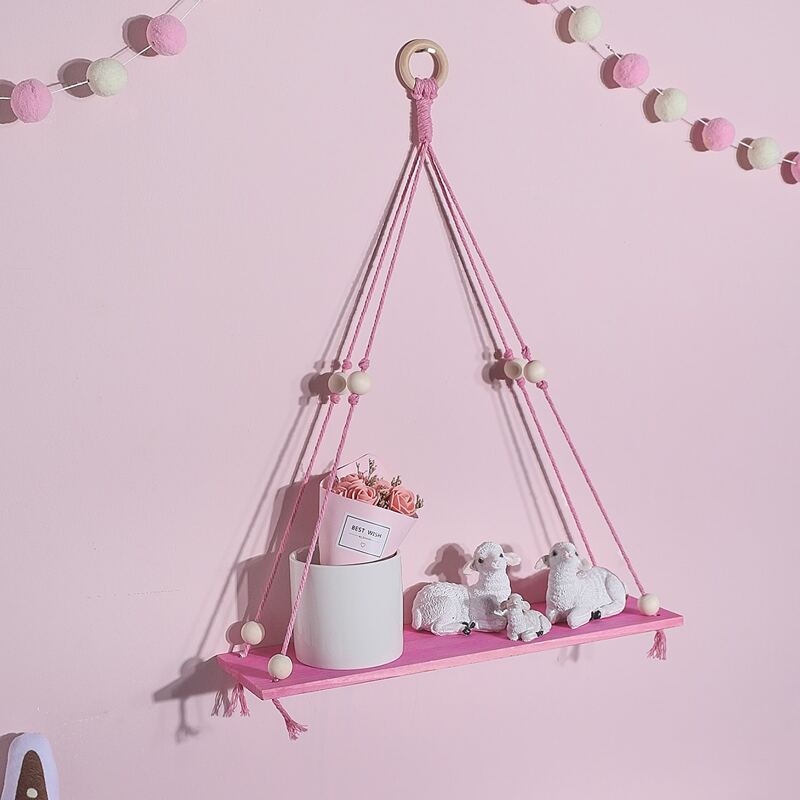 

1pc Woven Wall Hanging Board, Pink