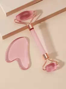 NEFOUME 1 件装刮痧面部工具，用于自我护理，按摩工具，用于面部和身体护理，缓解紧张，减少浮肿，美容，护肤产品，水疗，自我护理，护肤工具，面部护理，美容师用品，按摩，面部按摩工具，面部滚轮 - 粉色 - 查看 1