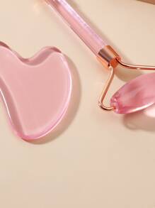 NEFOUME 1 件装刮痧面部工具，用于自我护理，按摩工具，用于面部和身体护理，缓解紧张，减少浮肿，美容，护肤产品，水疗，自我护理，护肤工具，面部护理，美容师用品，按摩，面部按摩工具，面部滚轮 - 粉色 - 查看 3