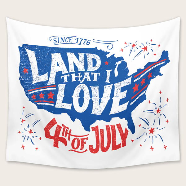 

Independence Day Slogan Graphic Tapestry, Multicolor