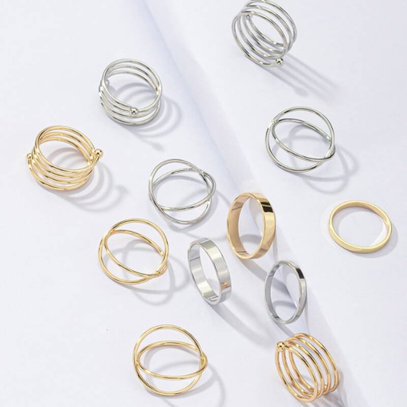 

12pcs Minimalist Ring, Gold