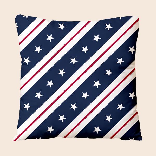 

Independence Day Pattern Cushion Cover Without Filler, Multicolor