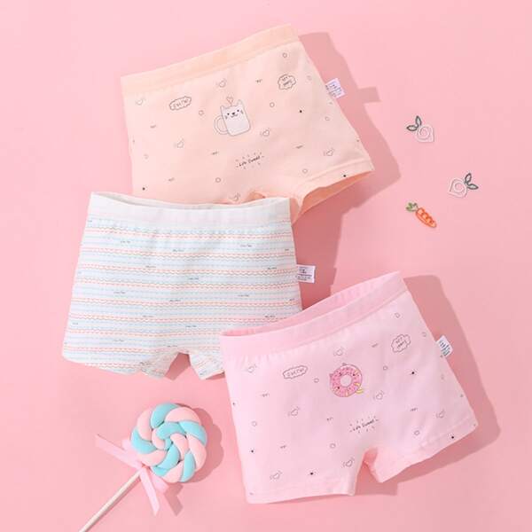 

Toddler Girls 3 Pack Cartoon Graphic Shortie Brief, Multicolor