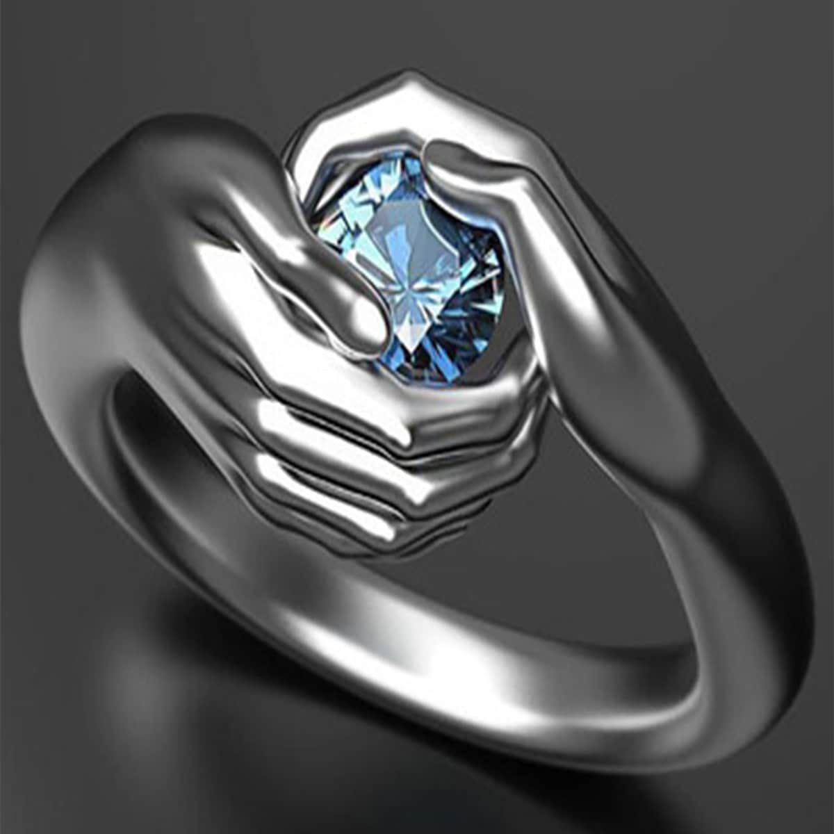 

Rhinestone Decor Ring, Silver
