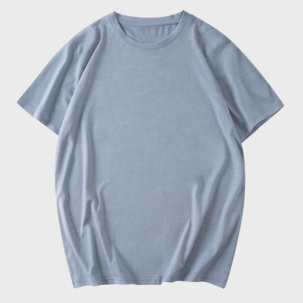 

Men Solid Round Neck Tee, Dusty blue