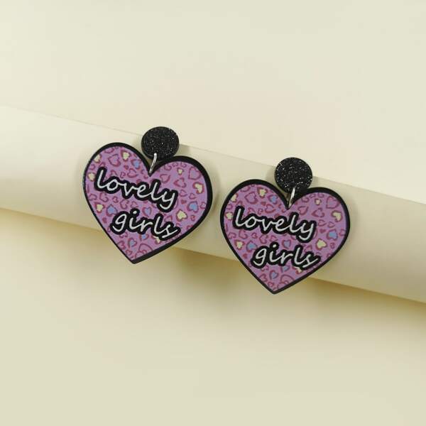 

Heart Drop Earrings, Multicolor