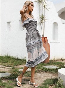Aveloria Allover Floral Print Knit Cami Dress