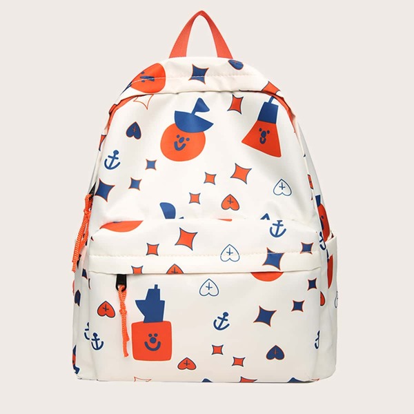 

Cartoon Graphic Classic Backpack, White
