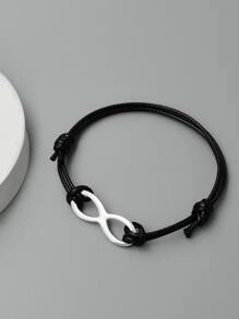Những người đàn ông thời trang và được ưa chuộng Vòng tay trang trí vô cực bằng thép không gỉ Phong cách Punk Hip Pop cho món quà trang sức và cho một vẻ ngoài sành điệu - màu đen - Xem 1