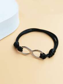 Những người đàn ông thời trang và được ưa chuộng Vòng tay trang trí vô cực bằng thép không gỉ Phong cách Punk Hip Pop cho món quà trang sức và cho một vẻ ngoài sành điệu - màu đen - Xem 3