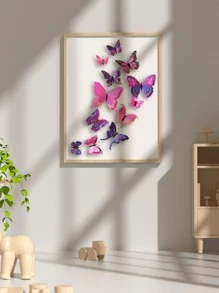 12 miếng dán hình bướm 3D, nhãn dán, decal dán tường, decal vinyl trang trí nhà cửa, vật dụng trang trí mùa xuân làm mới ngôi nhà của bạn, nhãn dán trang trí lễ hội quà tặng sinh nhật tốt nghiệp - Màu tím - Xem 4