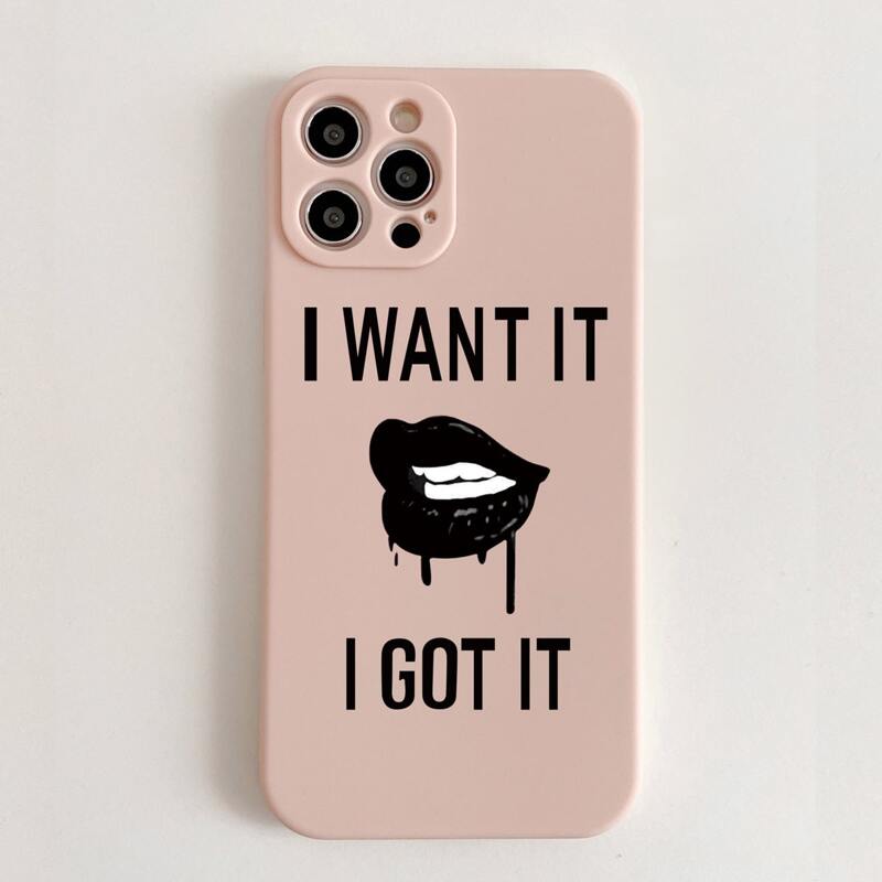 

Letter Graphic Phone Case, Pink