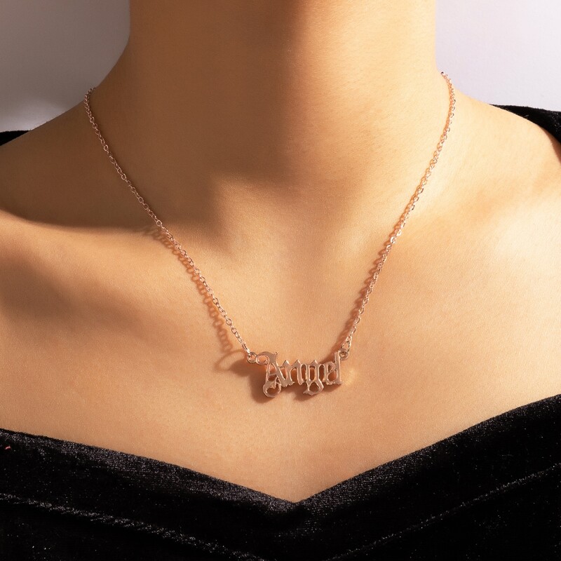 

Letter Design Pendant Necklace, Rose gold