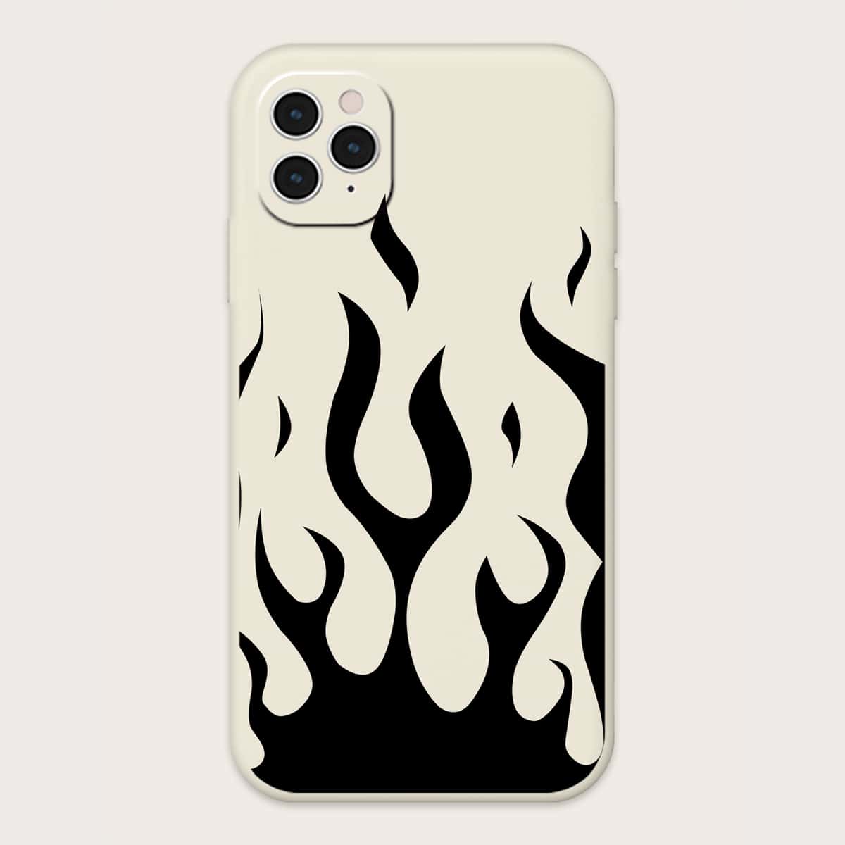 

Fire Pattern Phone Case, Beige