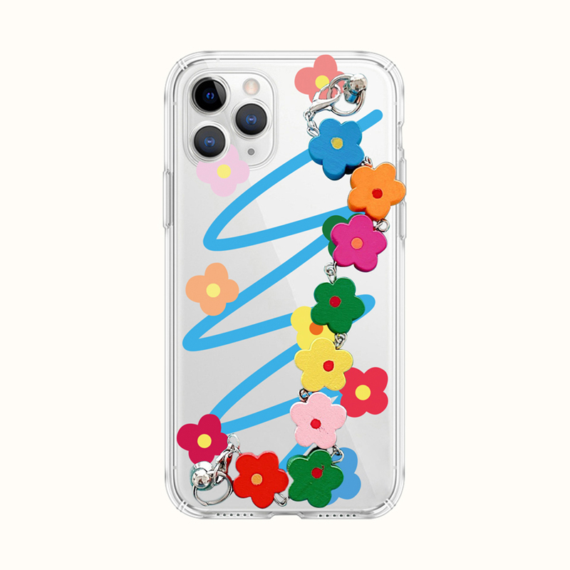 

Floral Beaded Hand Strap Phone Case, Multicolor
