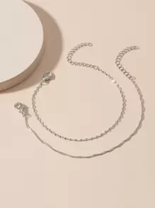 2 chiếc vòng tay đơn giản - Bạc - Xem 3