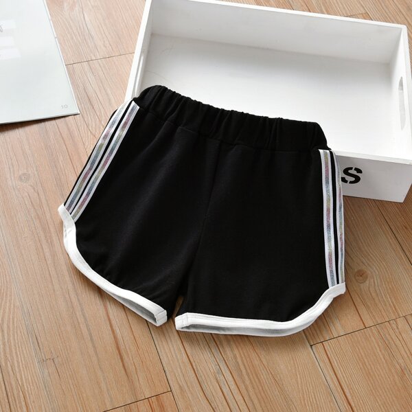 

Toddler Girls Side Stripe Track Shorts, Black