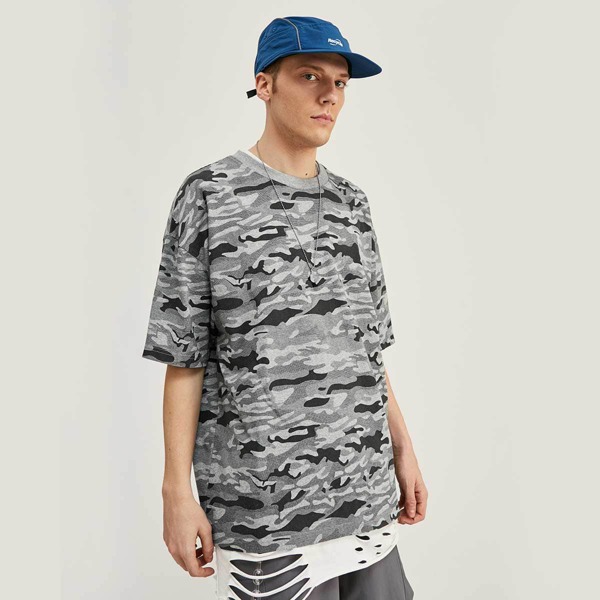 

Men Camo Print Tee, Multicolor