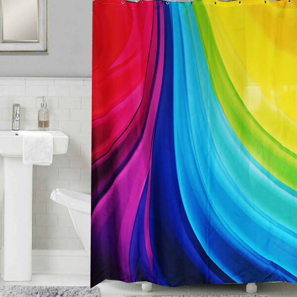 

Rainbow Stripe Pattern Shower Curtain, Multicolor