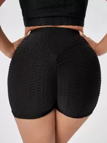 Yoga Basic Plus Scrunch Butt Cycling Shorts - Black - View 1